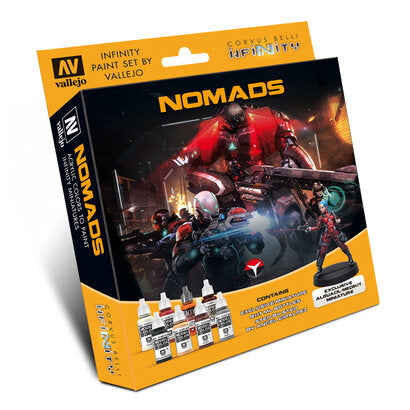 Paint and Model Deals  Infinity Paint Set by Vallejo - Nomads (With Bonus Miniature).