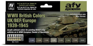 Vallejo Acrylic Airbrush colors sets ww2 british colors UK/BEF/EUROPE 39-45