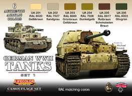 LifeColor Paint Sets German WWII Tanks Set 1 (22ml x 6)