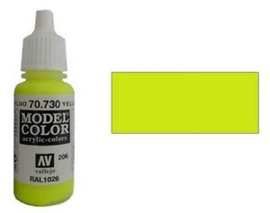 Vallejo Model Color Paints Fluorescent Yellow 70.730